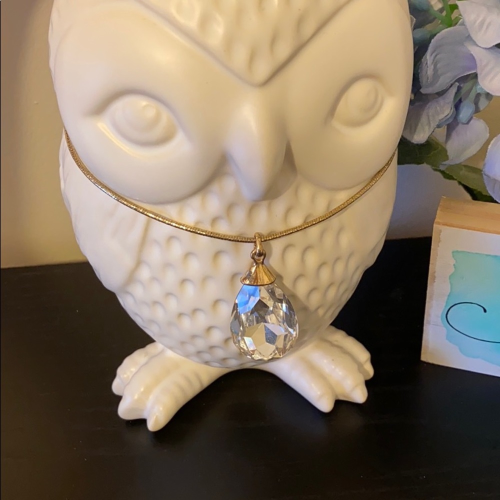 Gold and Clear Gemstone Necklace